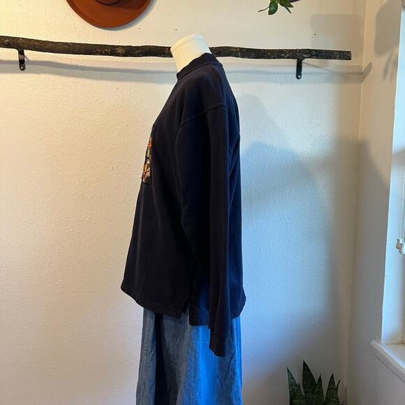 Looney Tunes Vintage Blue Cotton Embroidered Pullover Sweater Size Large - Picture 5 of 13
